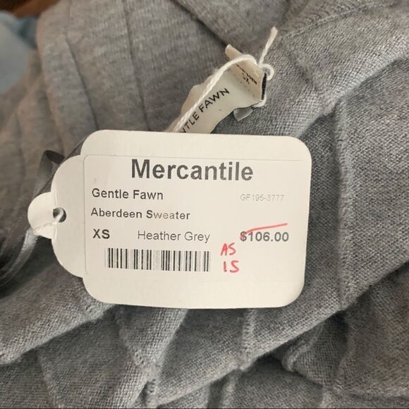 Mercantile “Gentle Fawn “ Aberdeen Sweater Heather Gray XS - Picture 3 of 9
